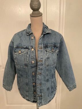 Zara Quilted Blue Jean Jacket Juniors Size 13/14